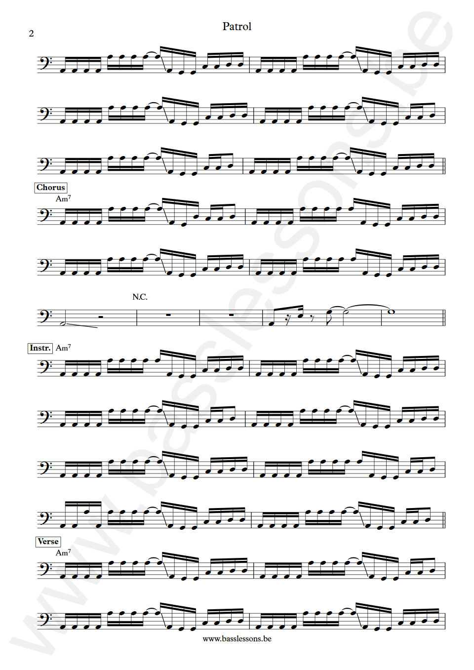 The Charlatans Patrol Martin Blunt Bass Transcription part 2