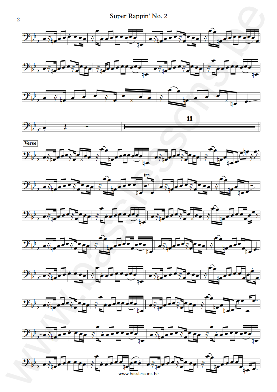 Grand Master Flash and the Furious Five Super Rappin No. 2 Doug Wimbish Bass Transcription part 2