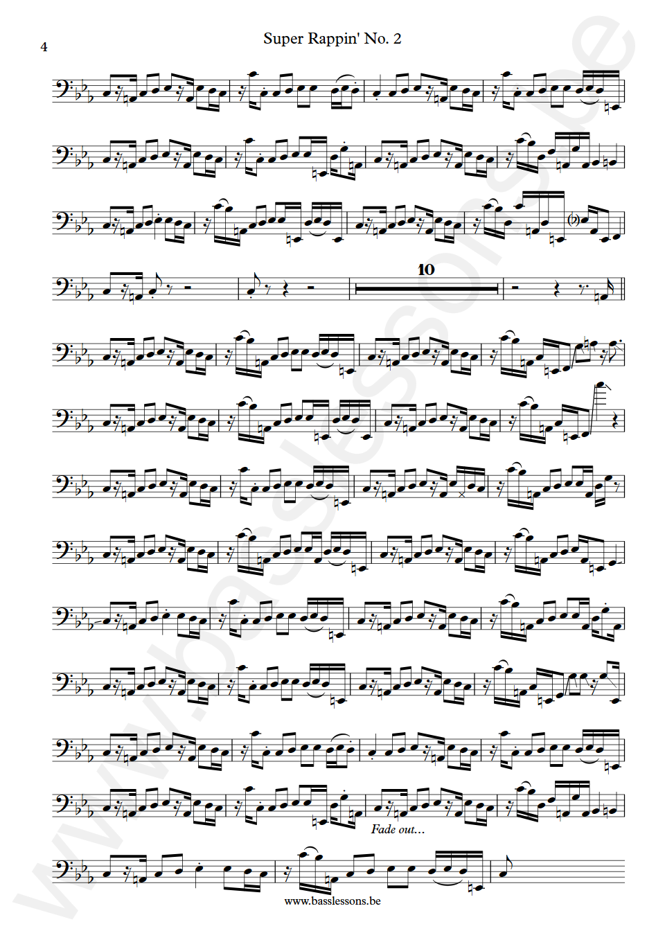 Grand Master Flash and the Furious Five Super Rappin No. 2 Doug Wimbish Bass Transcription part 4