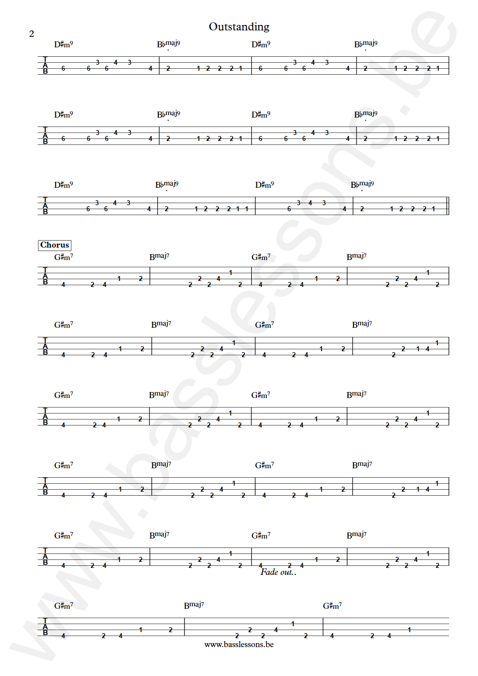 The Gap Band Outstanding Robert Wilson Bass Tabs part 2