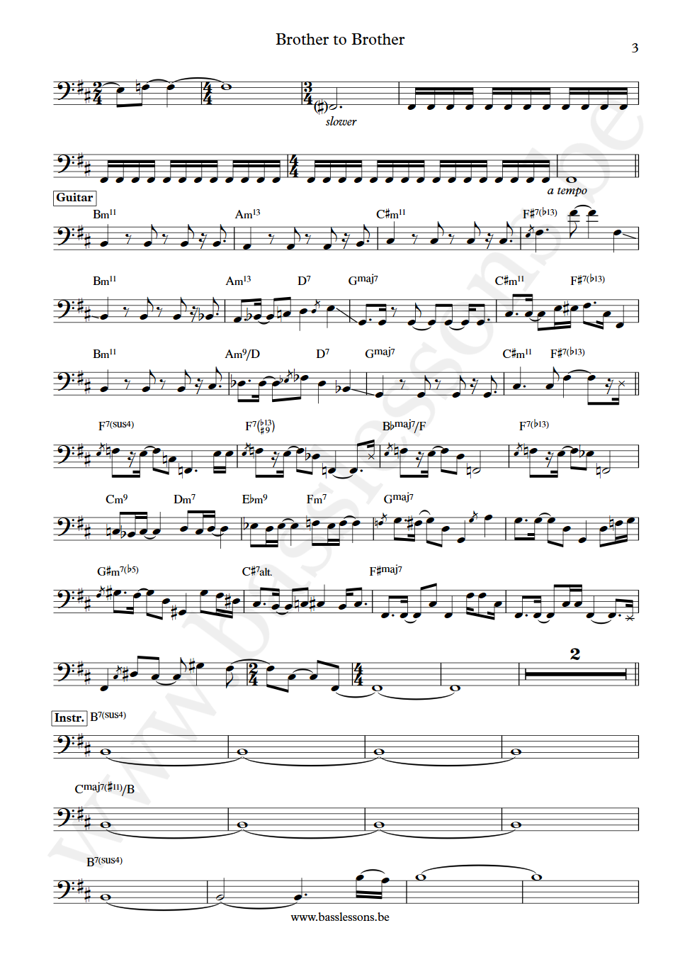 Gino Vanelli Brother to Brother Jimmy Haslip  Bass Transcription part 3