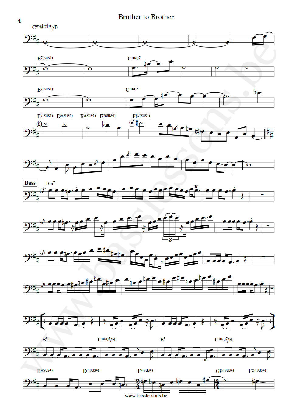 Gino Vanelli Brother to Brother Jimmy Haslip  Bass Transcription part 4