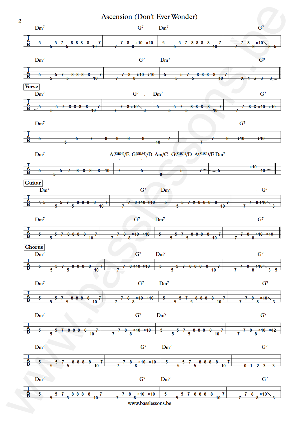Maxwell Ascension (Don't Ever Wonder) Bass Tabs part 2