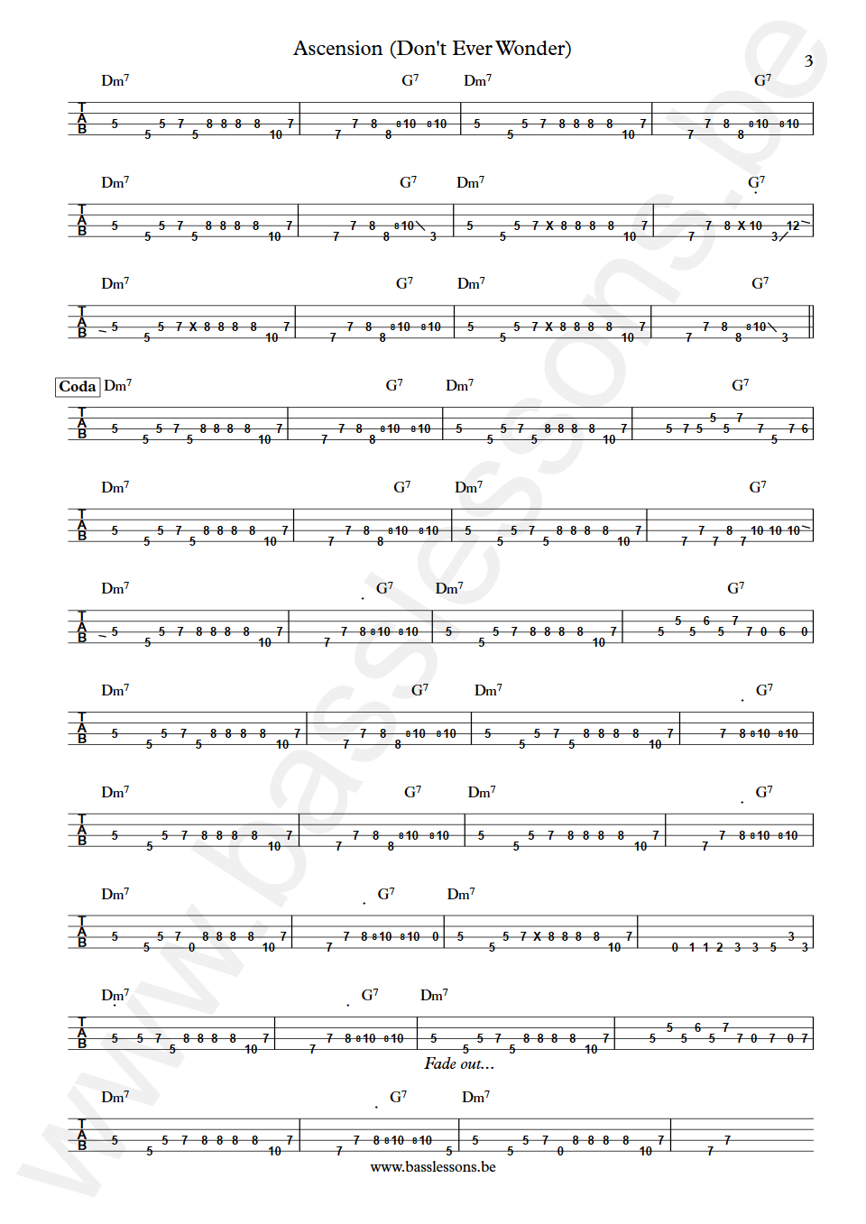 Maxwell Ascension (Don't Ever Wonder) Bass Tabs part 3