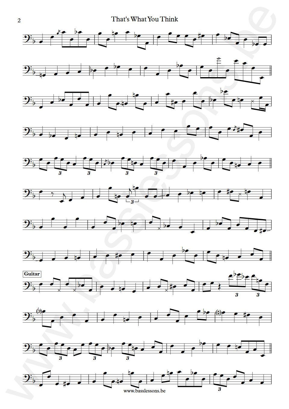 Mike stern That's What You Think John Patitucci Bass Transcription part 2