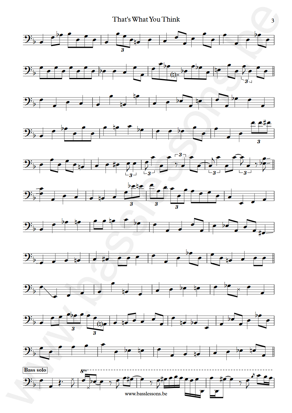 Mike stern That's What You Think John Patitucci Bass Transcription part 3