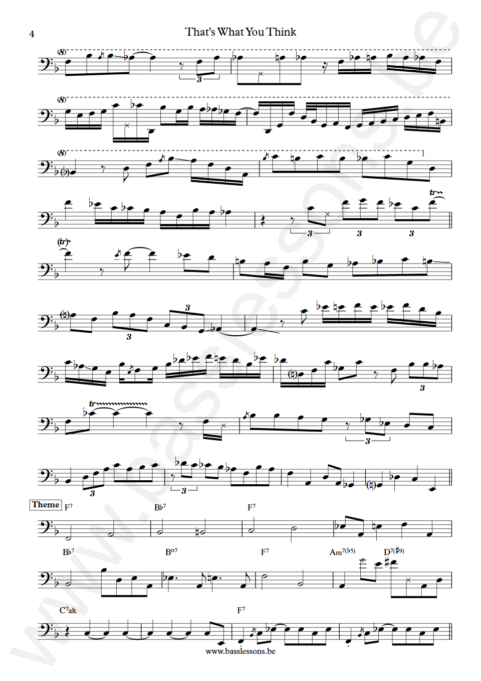 Mike stern That's What You Think John Patitucci Bass Transcription part 4
