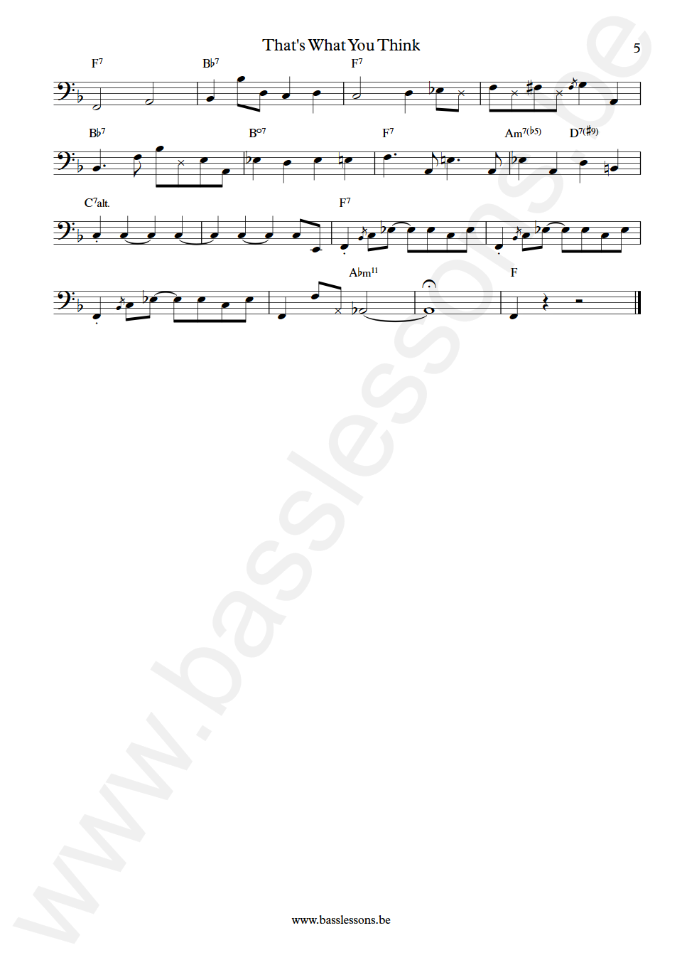 Mike stern That's What You Think John Patitucci Bass Transcription part 5