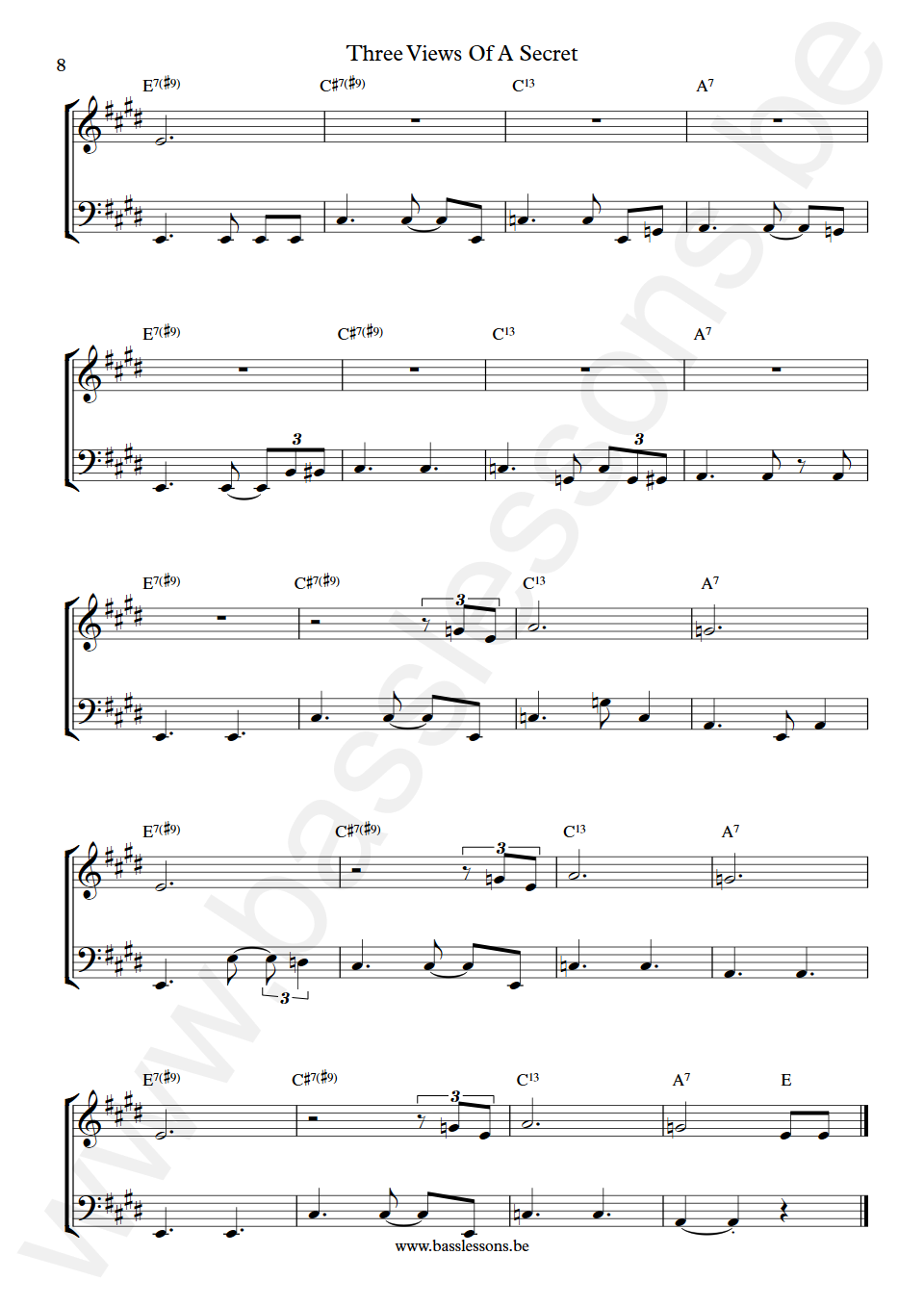 Selma Boragian and Mark Egan Three Views Of A Secret Mark Egan Bas Transcriptie deel 8