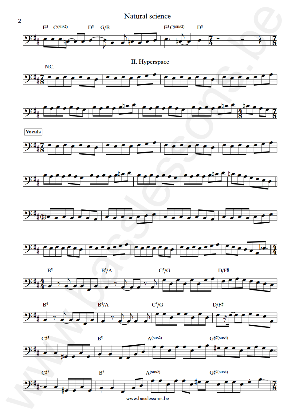 Rush Natural science Geddy Lee Bass Transcription part 2
