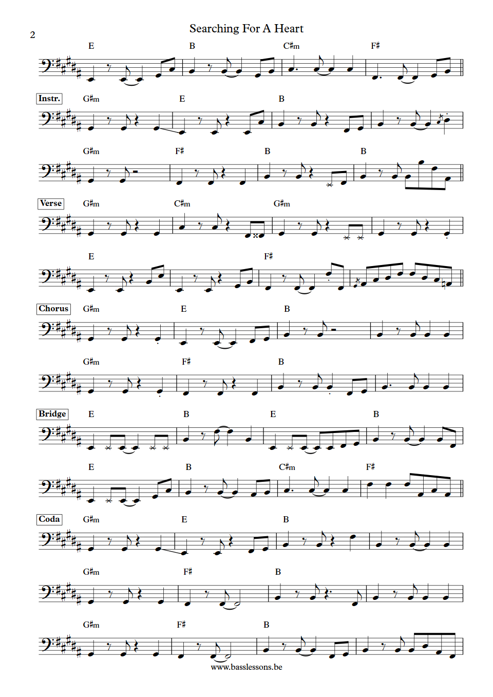 Don Henley Searching For A Heart Jorge Calderón Bass Transcription part 2