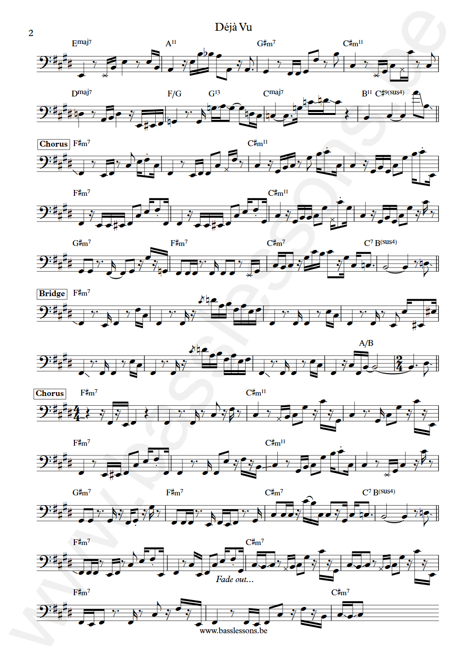 Dionne Warwick Déjà Vu Will Lee Bass Transcription part 2