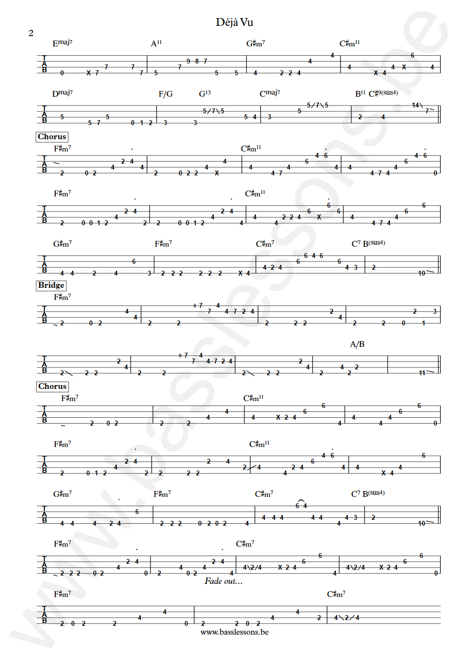 Dionne Warwick Déjà Vu Will Lee Bass Tab part 2