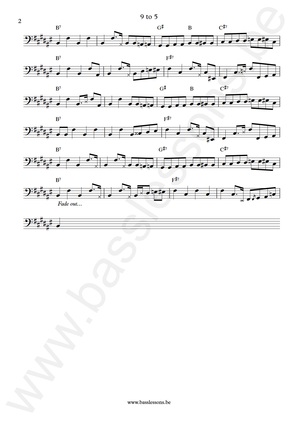 Dolly Parton 9 To 5 Abraham Laboriel  Bass Transcription part 2