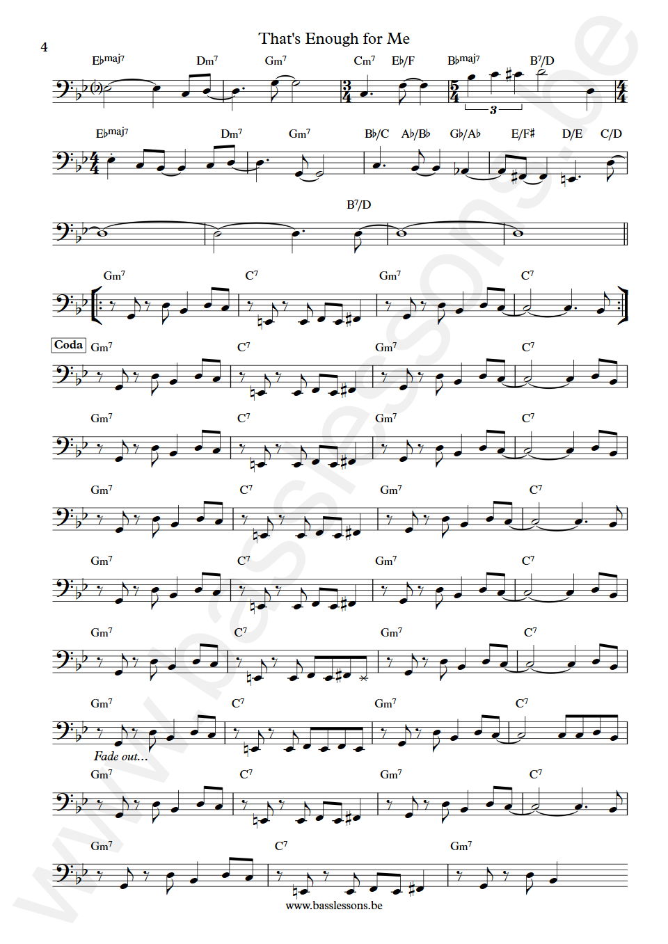Patti Austin That's Enough for Me Will Lee Bass Transcription part 4