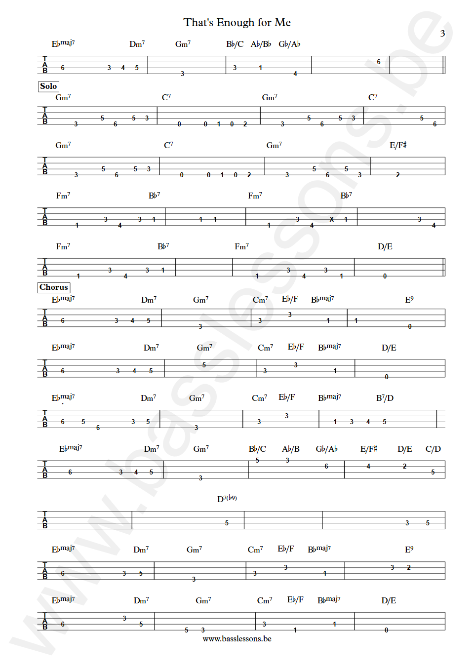 Patti Austin That's Enough for Me Will Lee Bass Tab part 3
