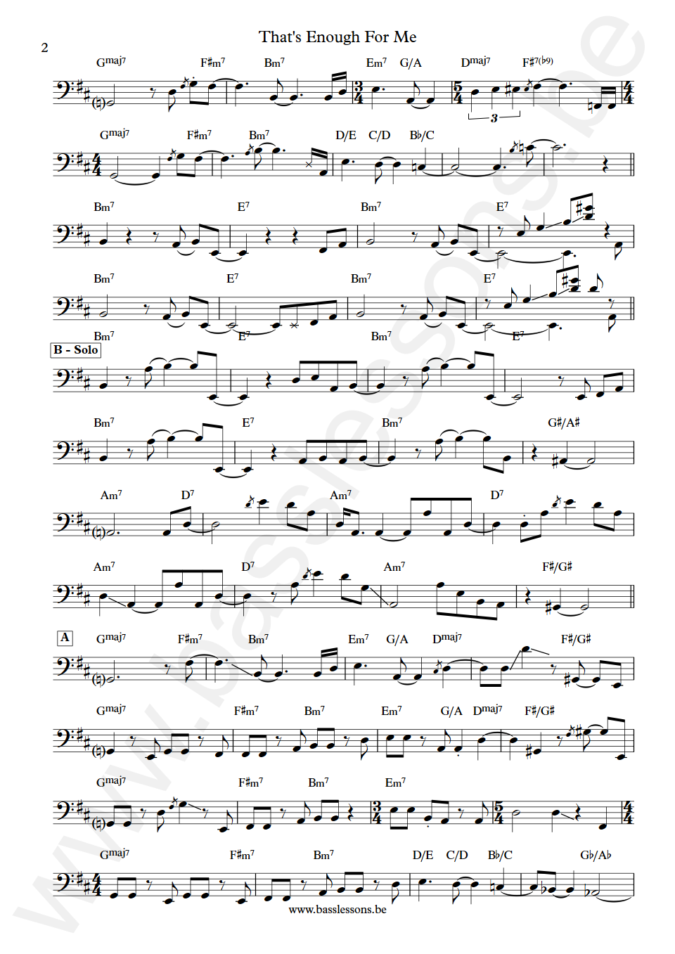 Lee Ritenour That's Enough For Me Abraham Laboriel Bass Transcription part 2