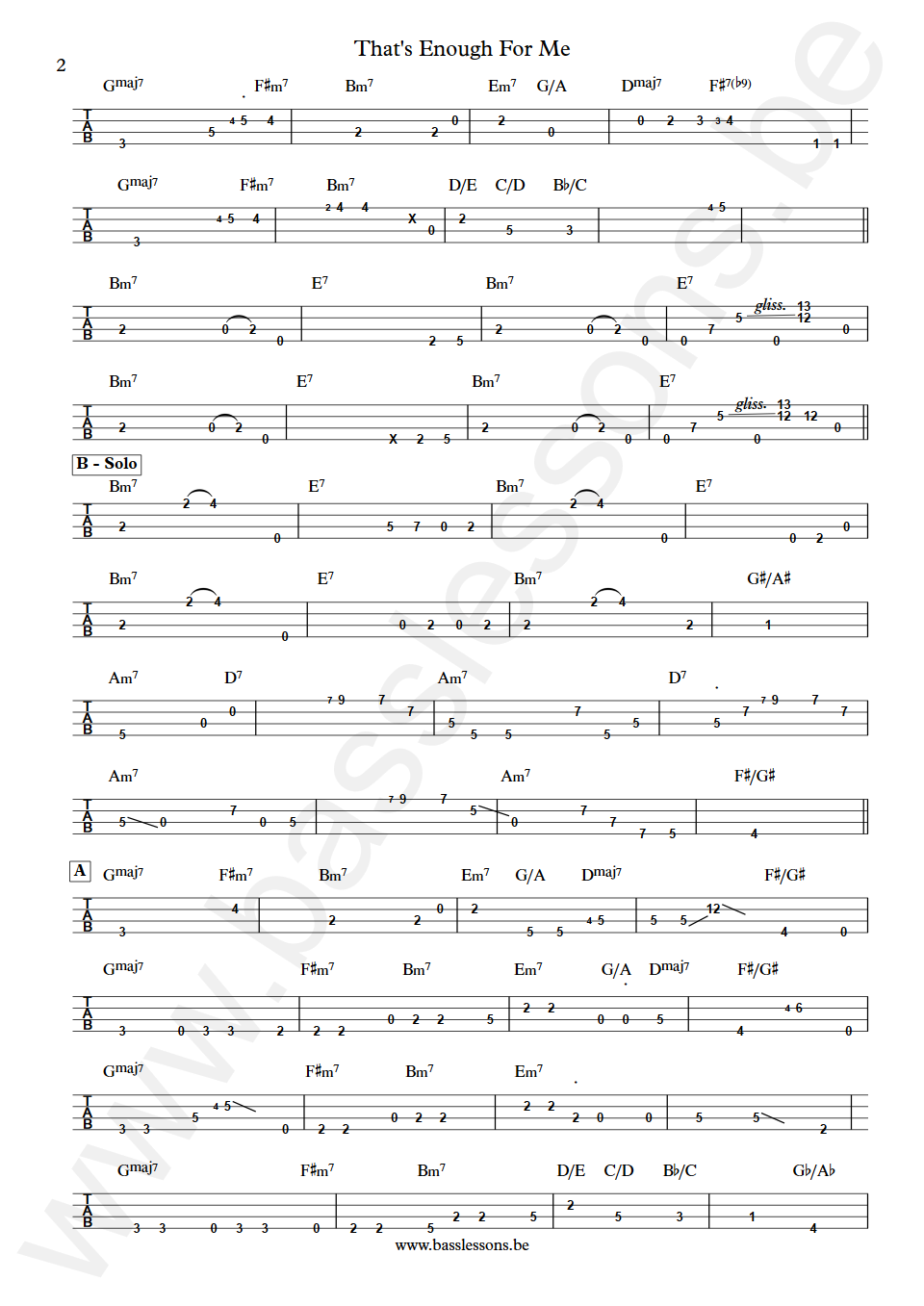 Lee Ritenour That's Enough For Me Abraham Laboriel Bass Tab part 2