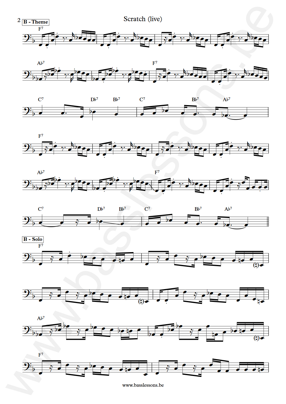 The Crusaders Scratch (live) Max Bennett Bass Transcription part 2
