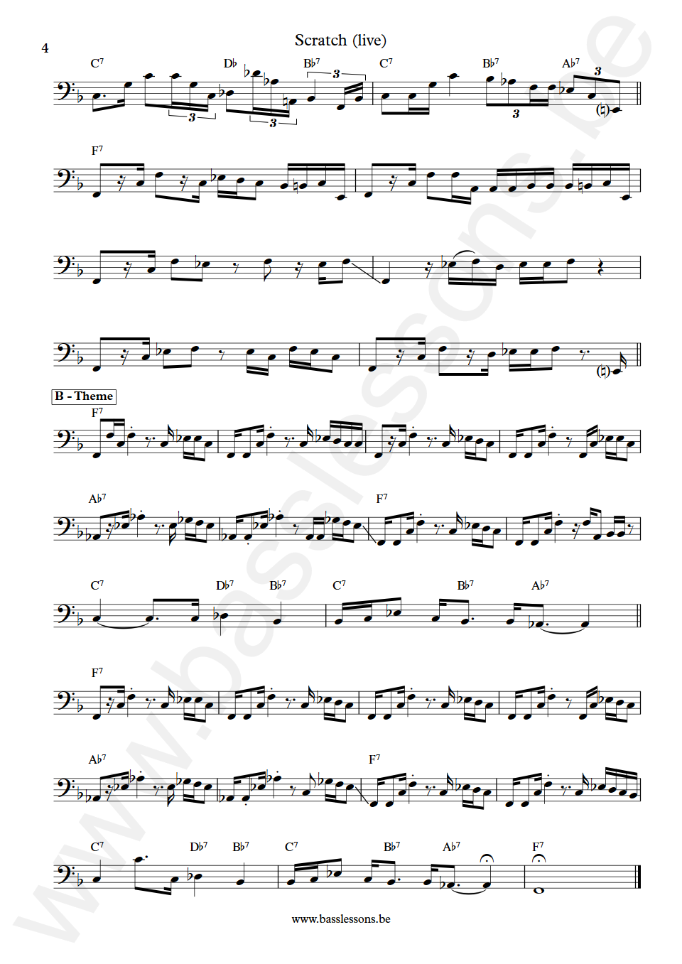 The Crusaders Scratch (live) Max Bennett Bass Transcription part 4
