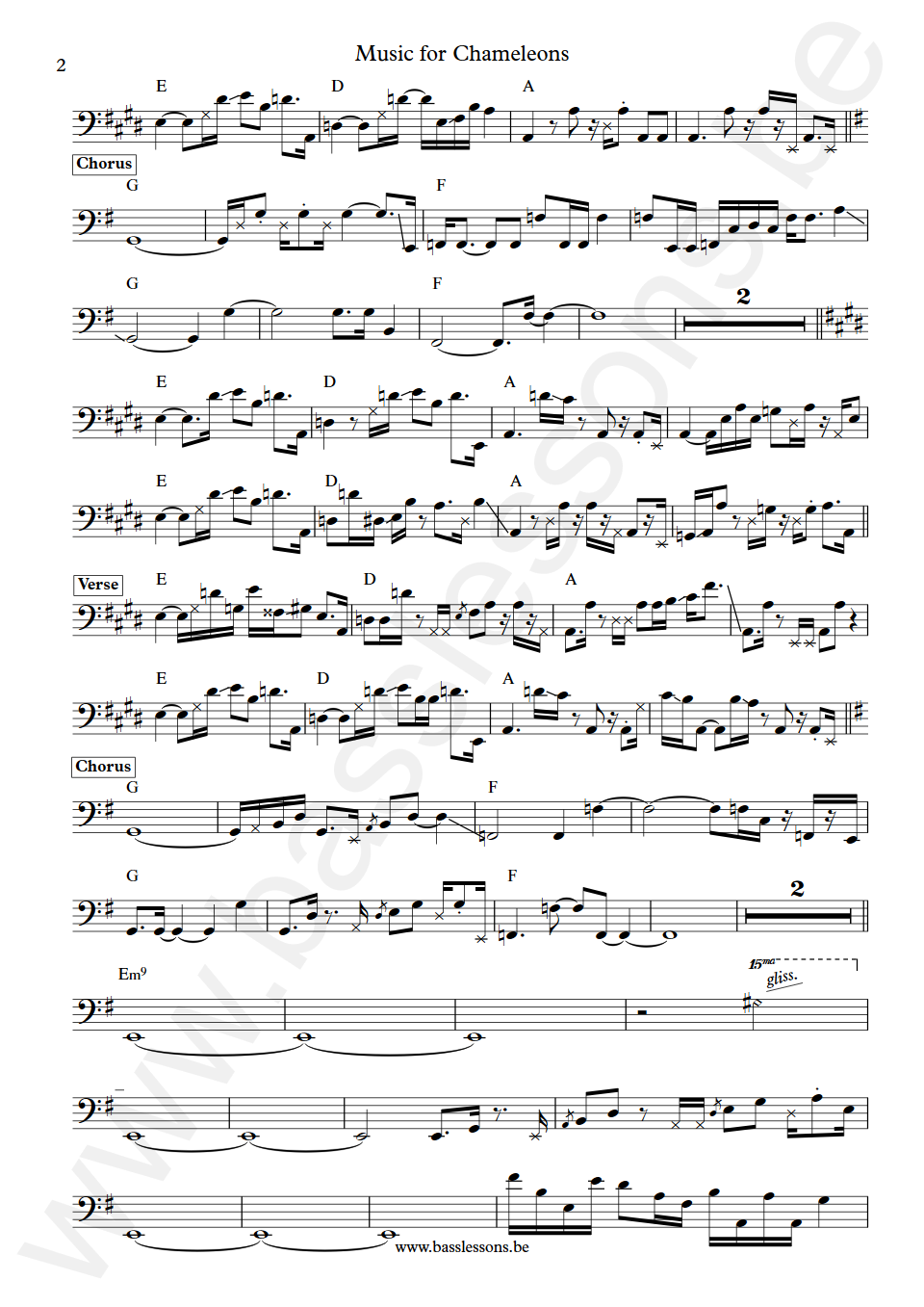 Gary Numan Music for Chameleons Pino Palladino Bass Transcription part 2