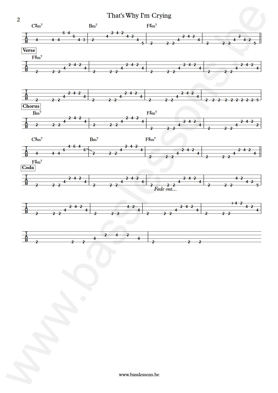 Colin James That's Why I'm Crying Norm Fisher Bass Tab part 2