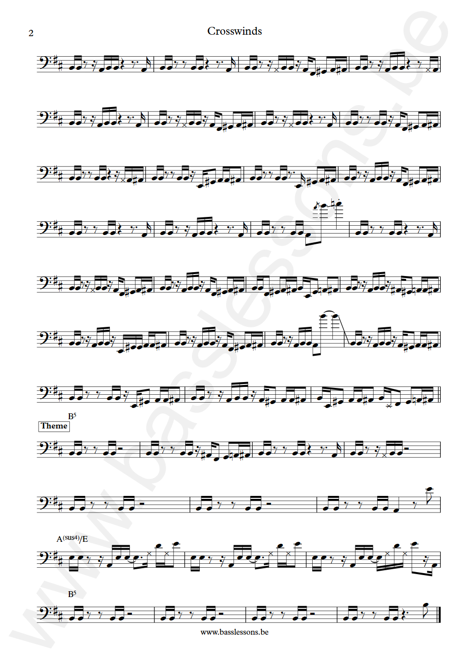 Billy Cobham Crosswinds John Williams Bas Transcriptie deel 2