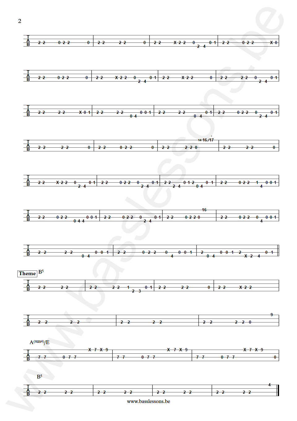 Billy Cobham Crosswinds John Williams Bass Tabs deel 2