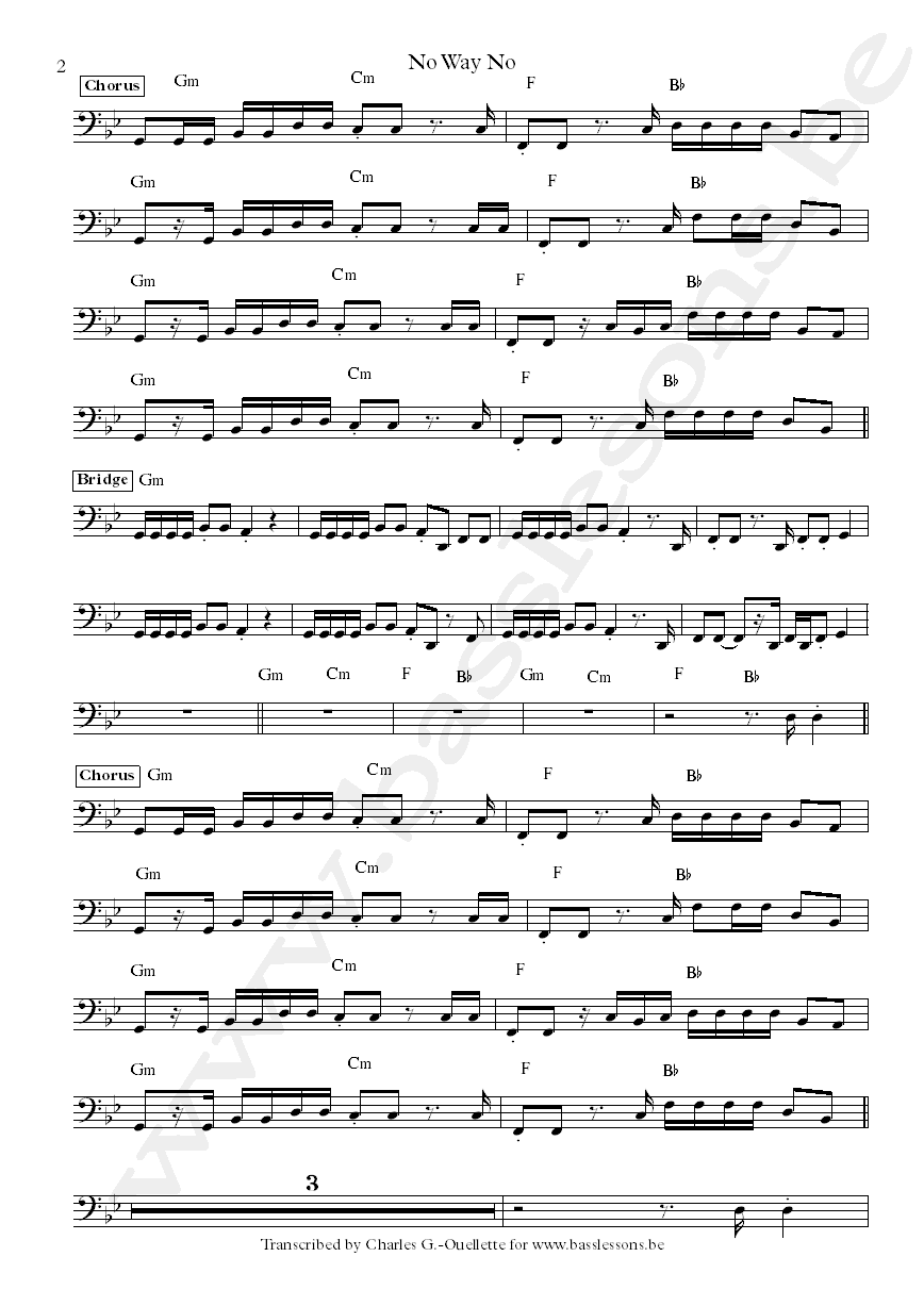 Magic! ben spivak bass transcription No Way No part 2
