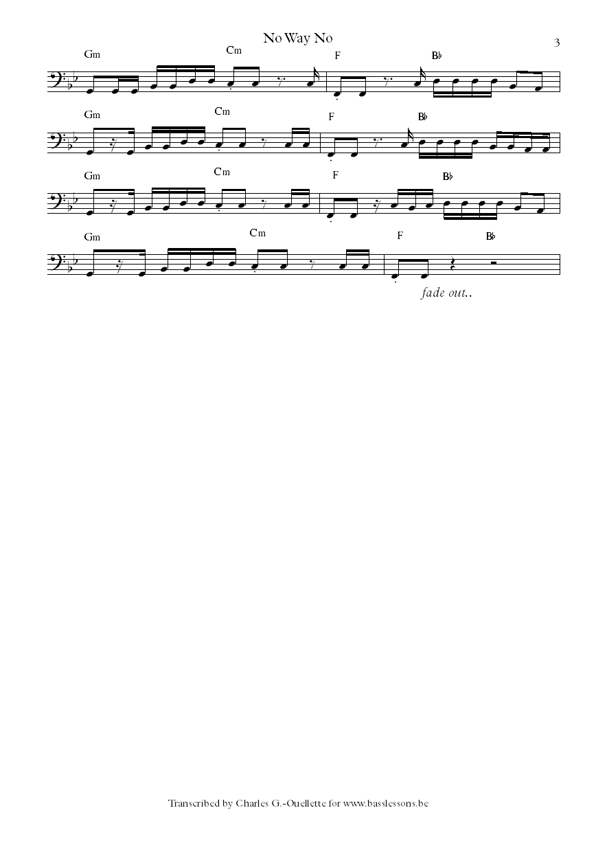 Magic! ben spivak bass transcription No Way No part 3