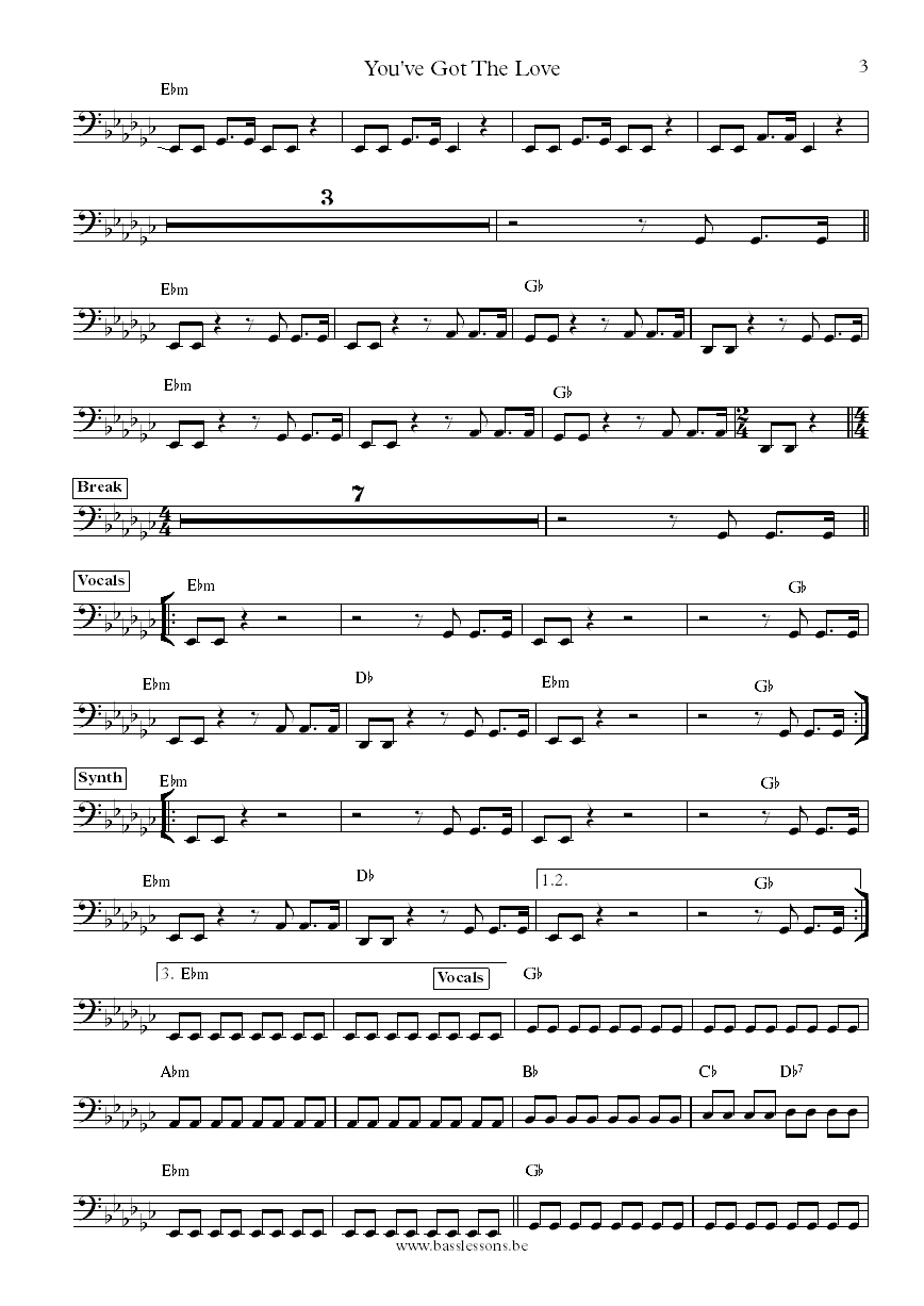 The source ft candi staton - Youve got the love bass transcription part 3
