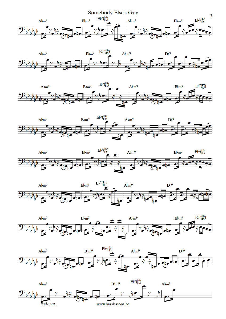 Jocelyn Brown Somebody elses guy Freddie Washington bass transcription part 3