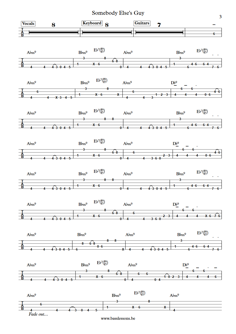 Jocelyn Brown Somebody elses guy Freddie Washington bass tab part 3