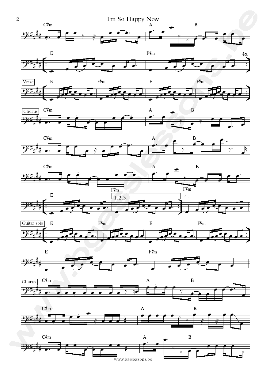 Willie wright im so happy now bass transcription part 2