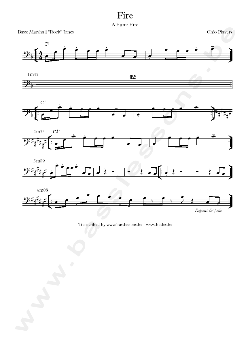 fire ohia players bass transcription