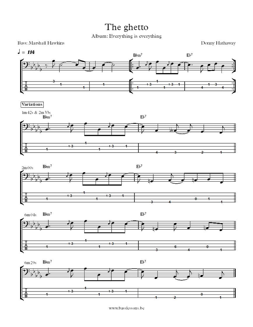 Donny Hathaway the ghetto bass transcription