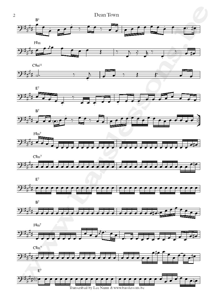 Vulfpeck dean town bass transcription part 2