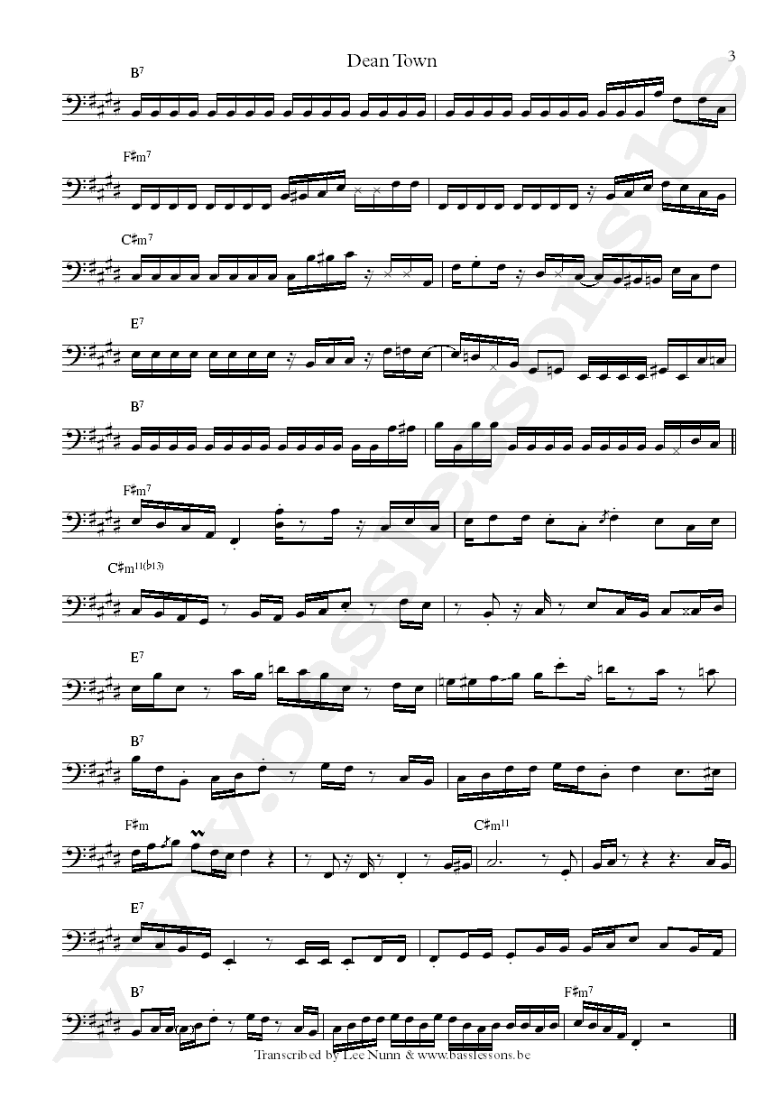 Vulfpeck dean town bass transcription part 3