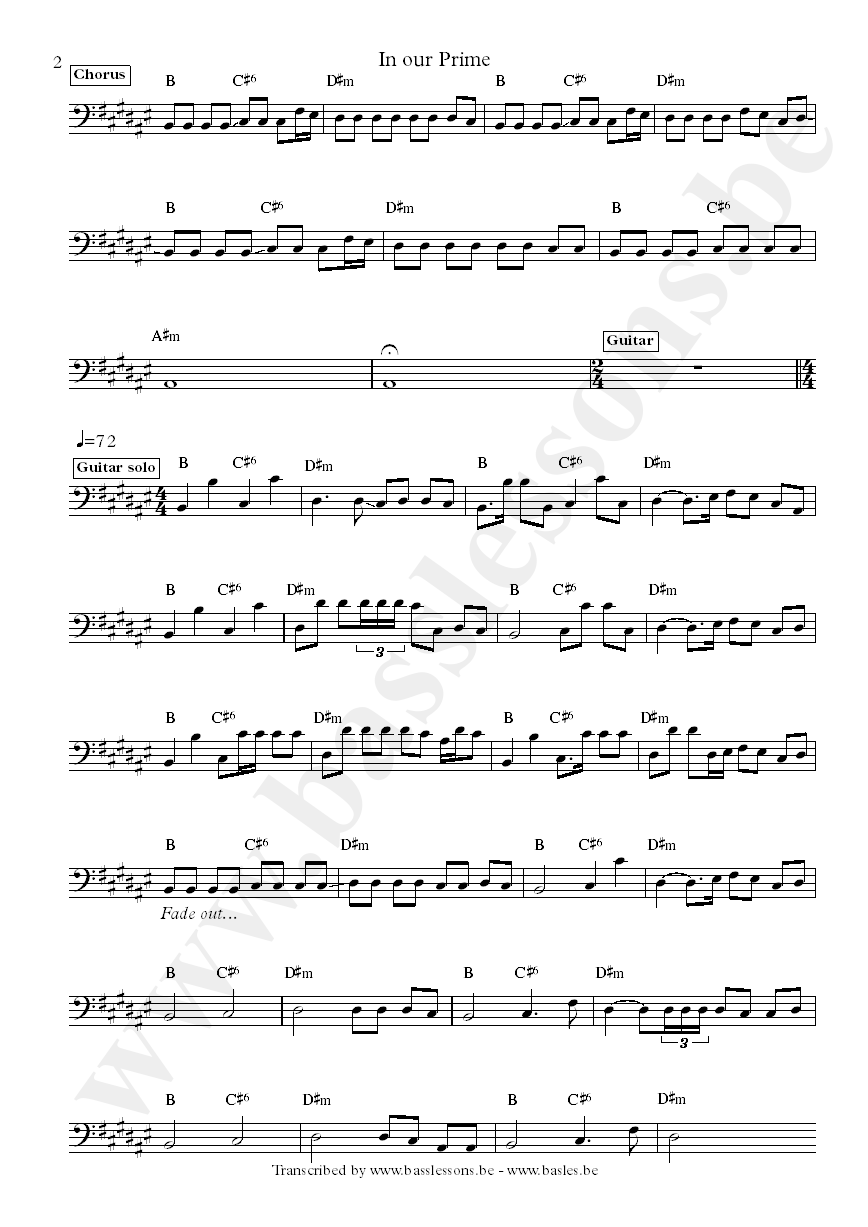 Black keys in our prime bass transcription part 2