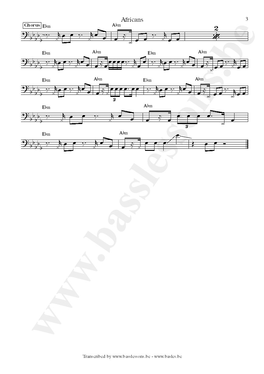 Nneka africans bass transcription part 3
