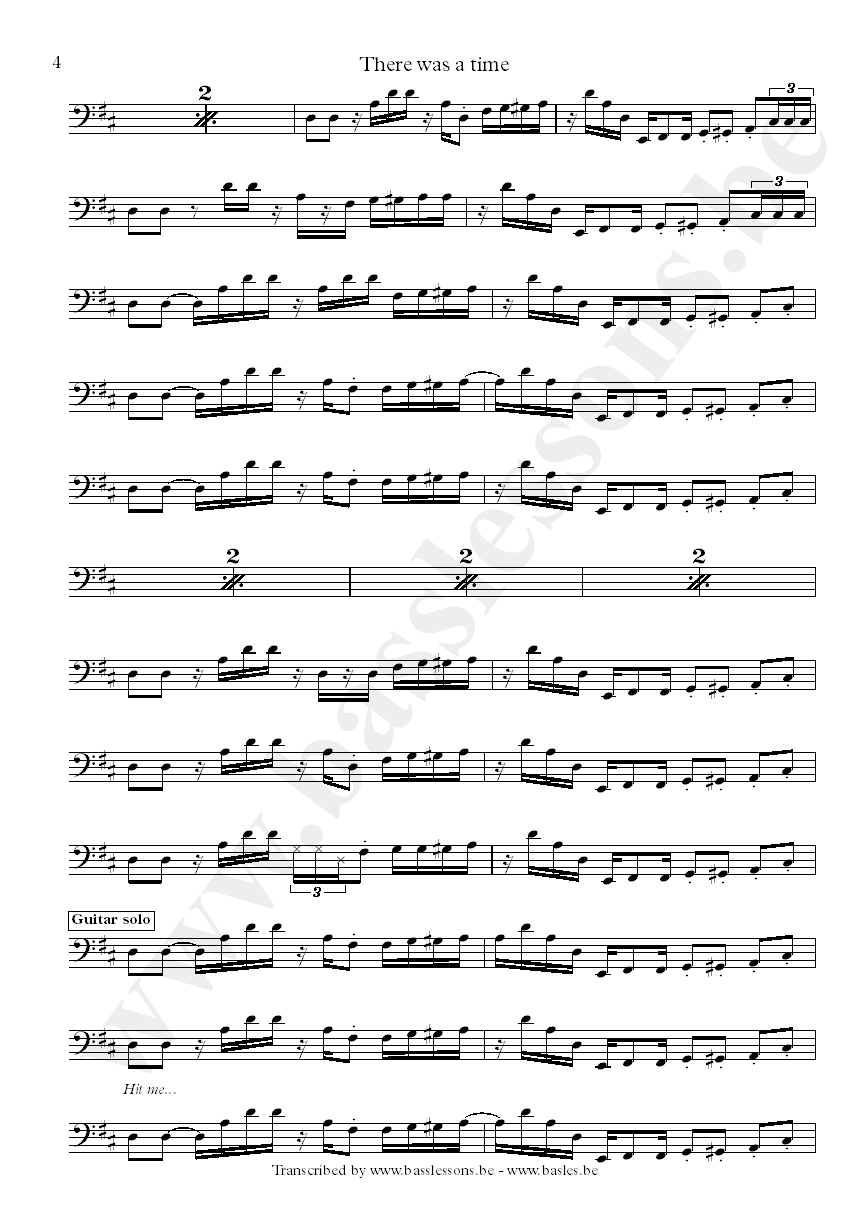 James brown there was a time bass transcription part 4