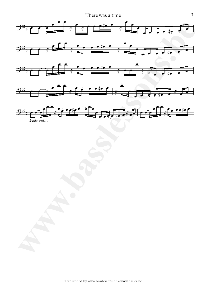 James brown there was a time bass transcription Part 7