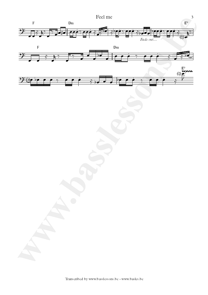 Cameo feel me bass transcription part 3
