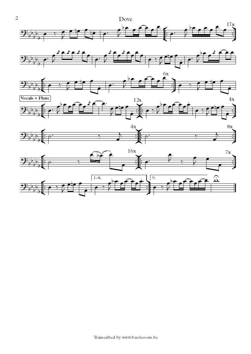 Cymande dove bass transcription part 2