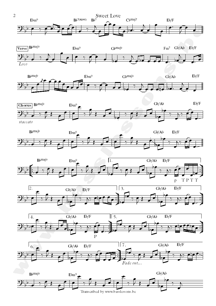 Anita Baker sweet love freddie washington bass transcription part 2