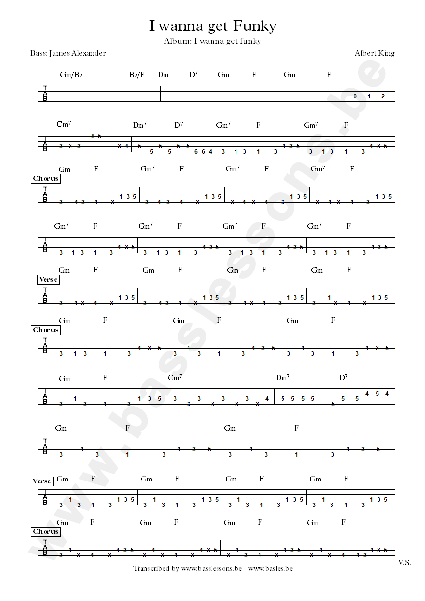 I wanna get funky bass tab
