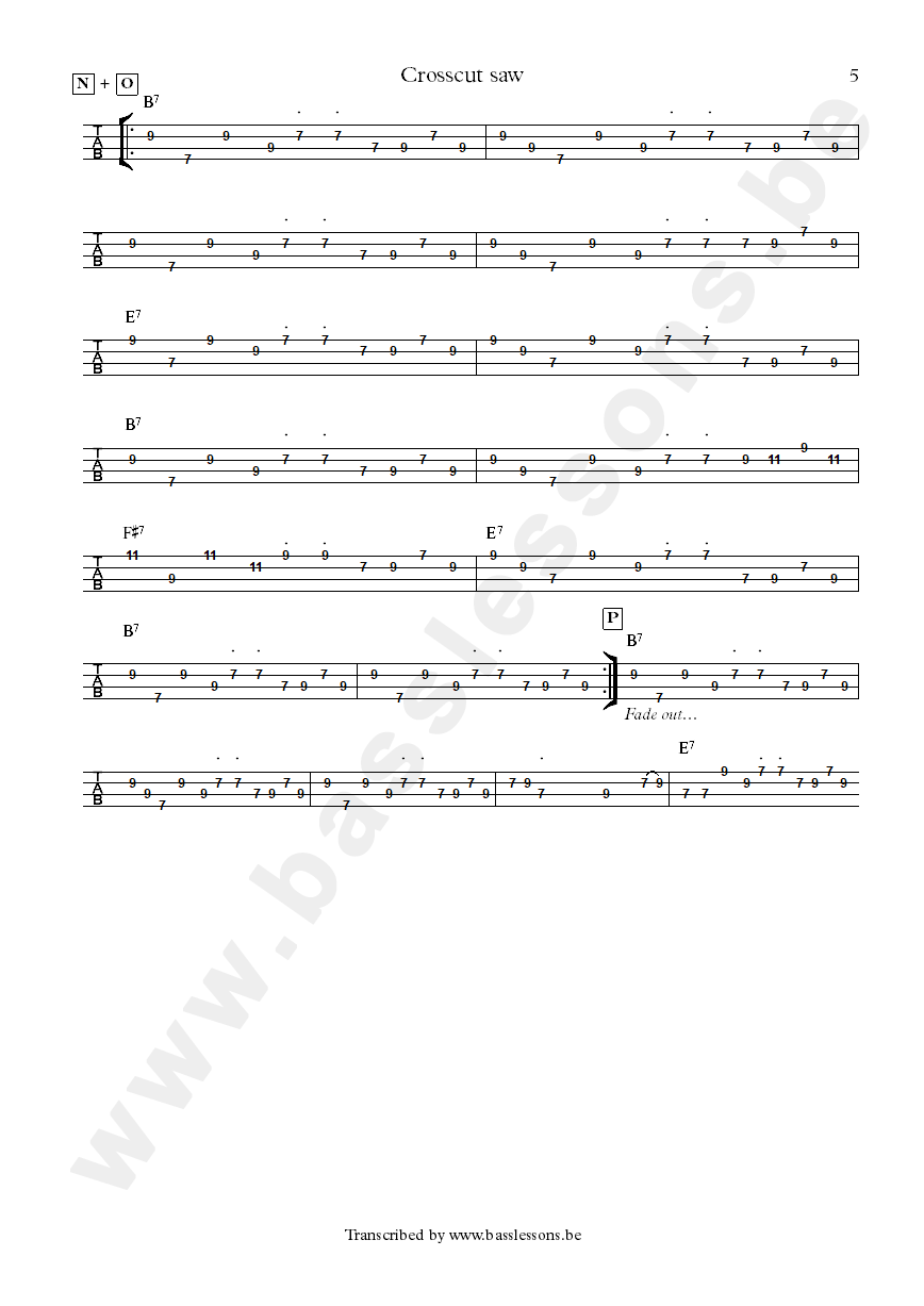 albert king crosscut saw bass tab part 5