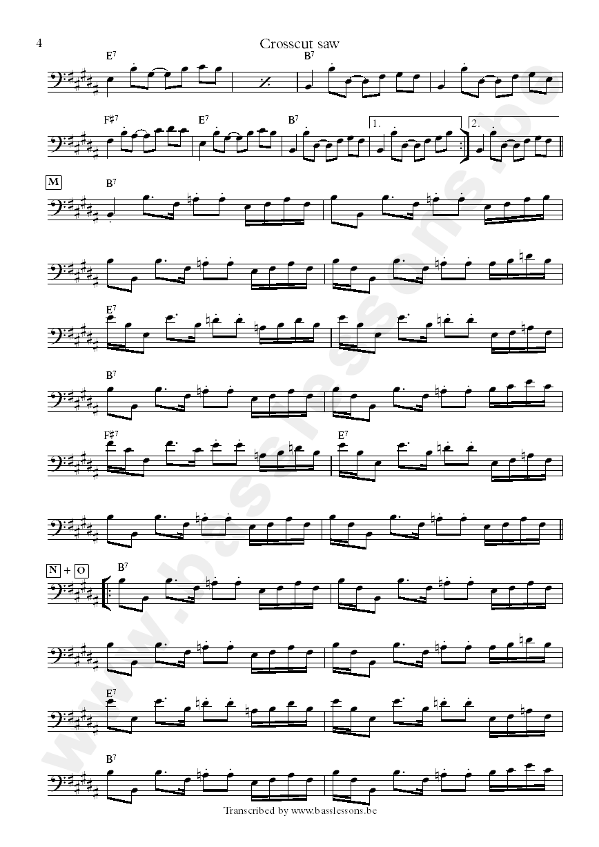 albert king crosscut saw bass transcription part 4