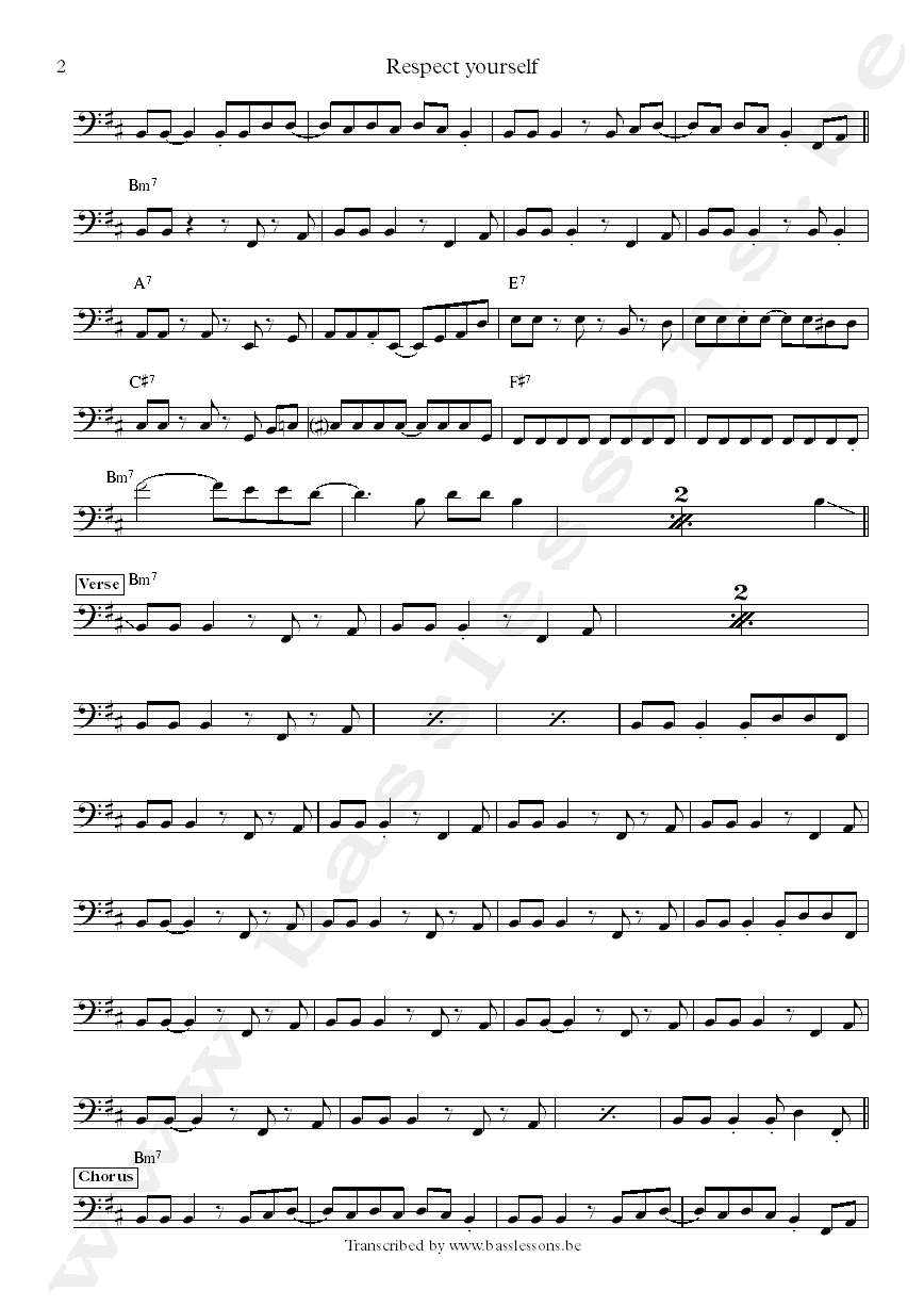 staple singers respect yourself david hood bass transcription part 2