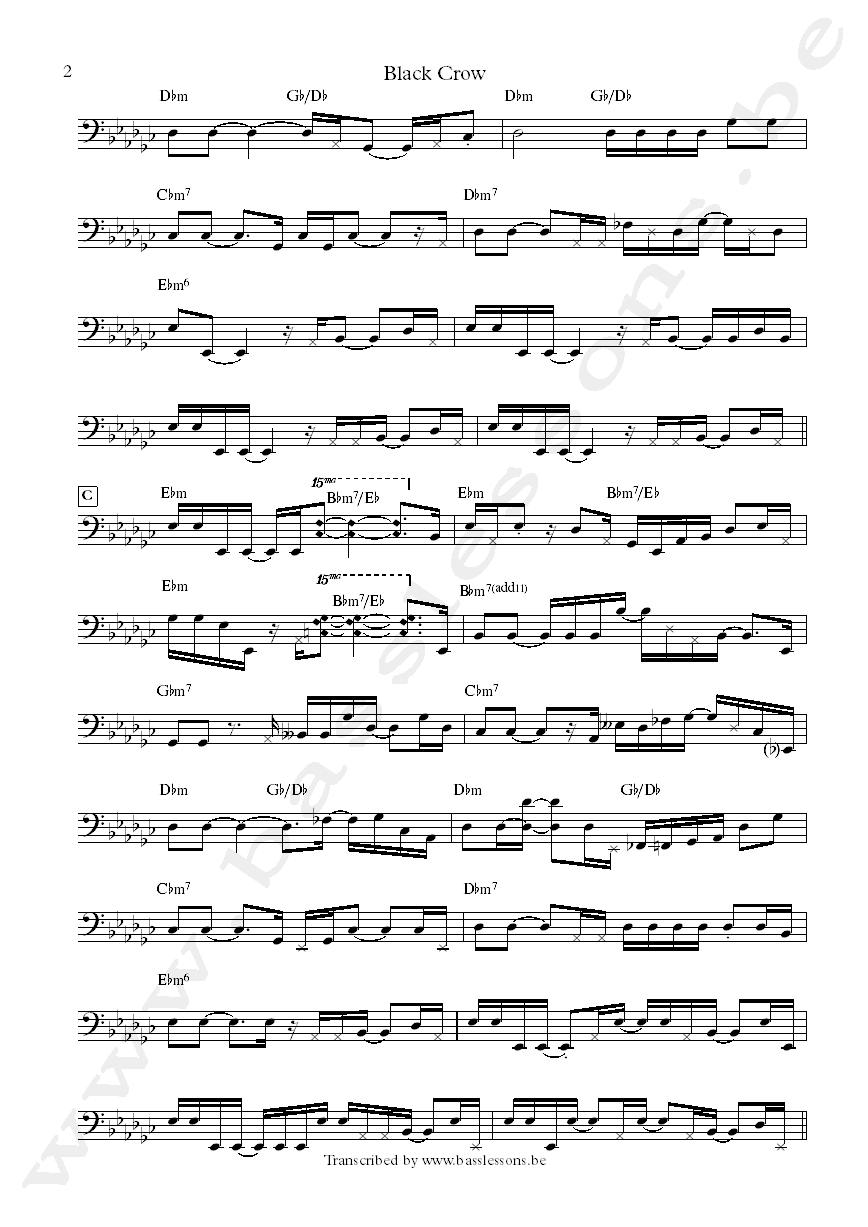 Joni mitchell black crow jaco pastorius bass transcription part 2